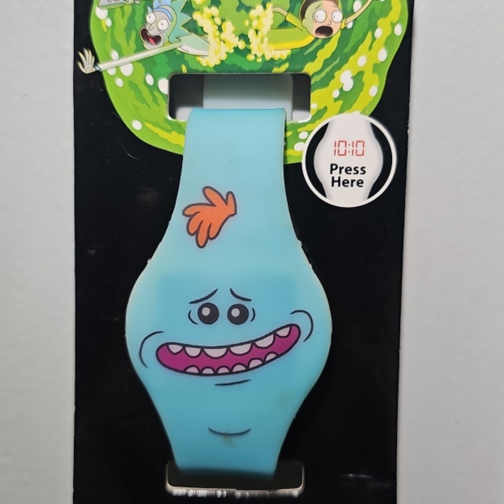 RARE Vintage Rick And Morty "Mr. Meeseeks" Rubber LED Watch NIB
